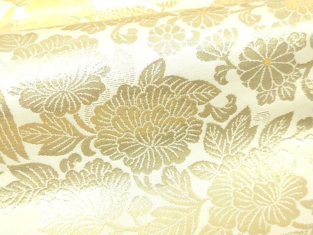 平和屋本店▼六通柄袋帯 手織錦 更紗花鳥文 24K純金箔 正絹 逸品 DABI1501sf