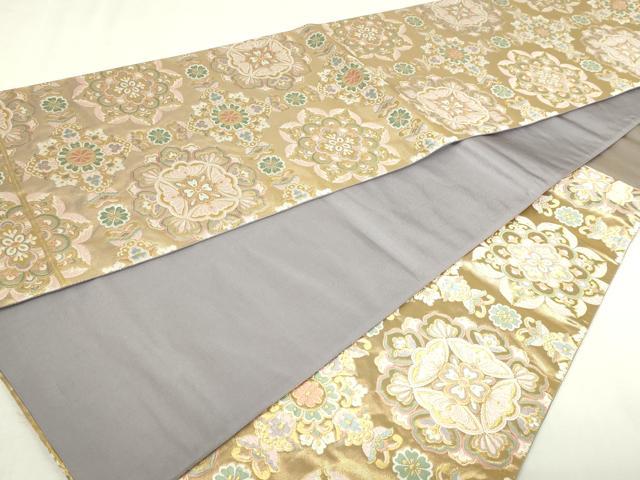 平和屋本店▼六通柄袋帯 唐織 正倉院花文 純金箔 正絹 逸品 DABI1505sf