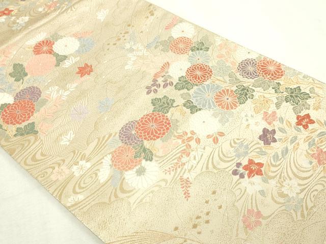 平和屋本店▼六通柄袋帯 唐織 能繍小袖 本金二重箔 正絹 逸品 DABI1515sf