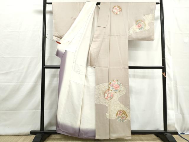 平和屋着物■訪問着 刺繍 立波雪輪花文 金彩 正絹 逸品 DABI1522qa