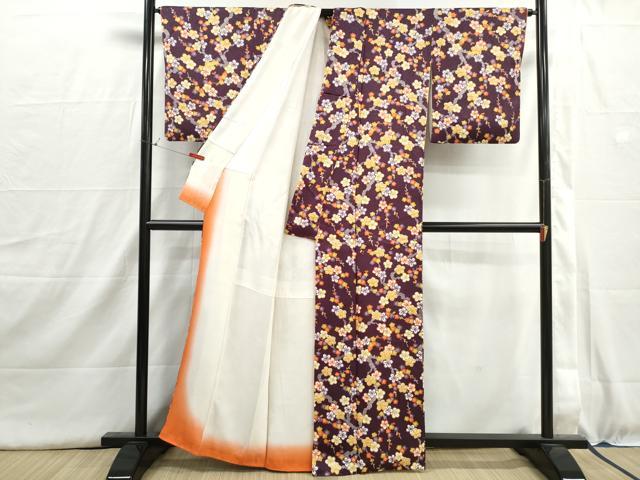 平和屋着物■上質な小紋 絞り 枝垂れ梅文 正絹 逸品 DABI1529qa