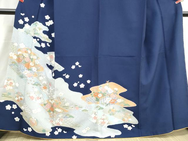 平和屋着物■訪問着 道長宝尽くし花文 松竹梅 金彩 洗える着物 DABI1544qa