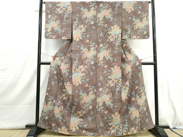 平和屋着物■小紋 花鳥文 暈し染め 洗える着物 DABI1545qa