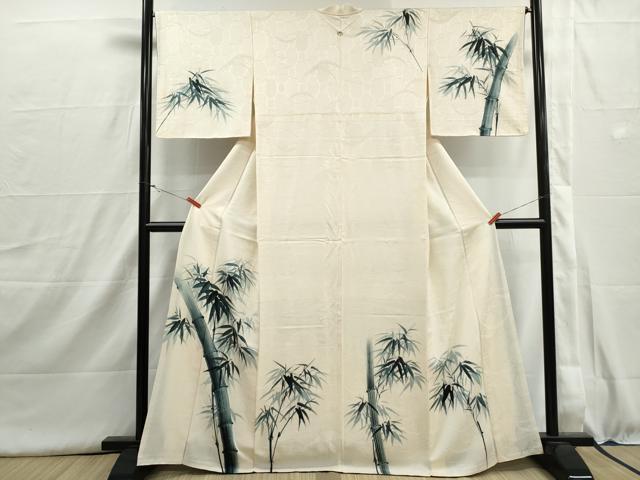平和屋着物■訪問着 手描き 笹竹文 正絹 逸品 DABI1571qa