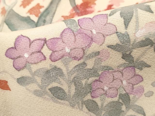 平和屋着物■訪問着 手描き 楓文 暈し染め 正絹 逸品 DABI1572qa