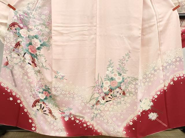 平和屋着物■豪華振袖 片輪車花文 簪 暈し染め 金彩 やまと誂製 正絹 逸品 DABI1584qa