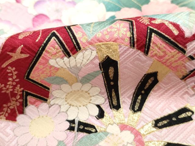 平和屋着物■豪華振袖 片輪車花文 簪 暈し染め 金彩 やまと誂製 正絹 逸品 DABI1584qa
