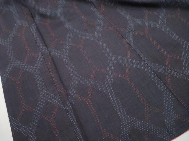 平和屋着物■上質な紬 亀甲文 正絹 逸品 DABI1589qa
