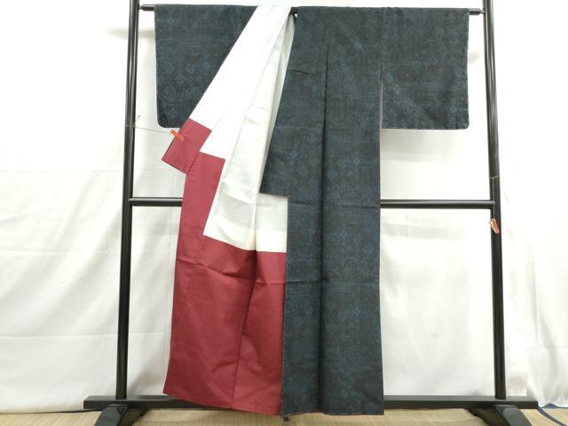 平和屋着物■結城紬 亀甲花文 正絹 逸品 DABI1593qa