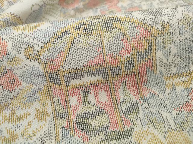 平和屋着物■上質な紬 風景花文 正絹 逸品 DABI1603qa