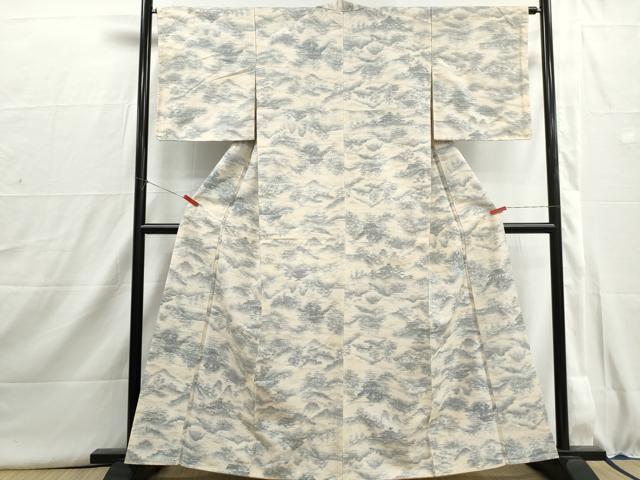 平和屋着物■上質な紬 霞樹林文 正絹 逸品 DABI1608qa