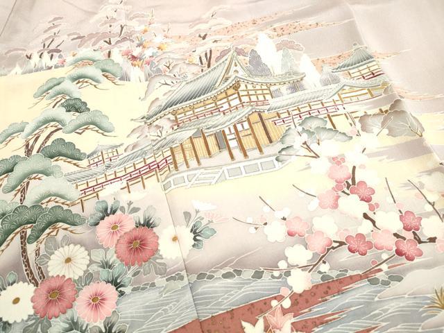 平和屋着物■豪華色留袖 風景花文 暈し染め 金彩 正絹 逸品 DABI1619qa