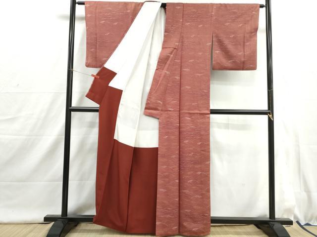 平和屋着物■上質な小紋 露芝地紋 芒 ススキ 金彩 正絹 逸品 DABI1620qa