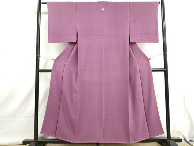平和屋着物■上質な色無地 霞地紋 京紫色 正絹 逸品 DABI1626qa