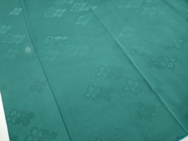 平和屋着物■上質な色無地 花菱地紋 木賊色 正絹 逸品 DABI1627qa