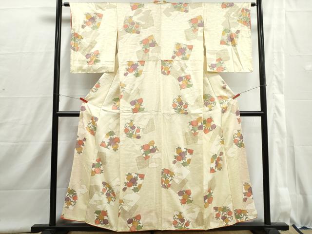 平和屋着物■上質な小紋 重ね色紙花文 金彩 正絹 逸品 DABI1629qa