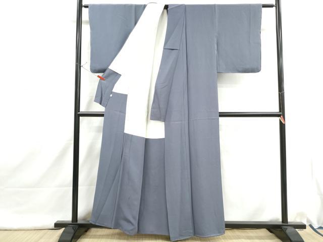 平和屋着物■上質な色無地 藍鼠色 正絹 逸品 DABI1636qa