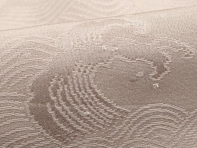 平和屋着物■上質な色無地 雲取り立波地紋 鴇鼠色 正絹 逸品 DABI1641qa