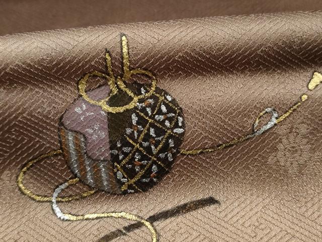平和屋着物■訪問着 仕覆文 器物 暈し染め 金銀彩 正絹 逸品 DABI1642qa