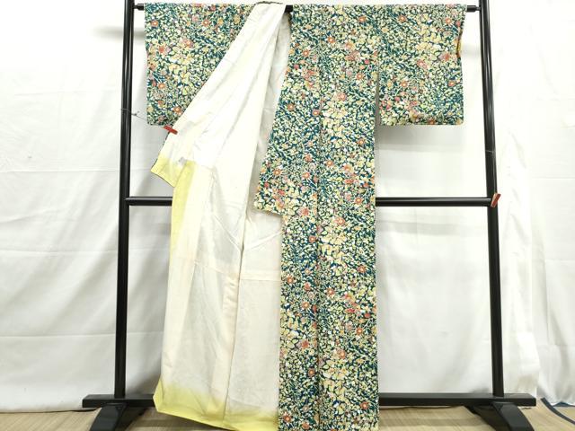 平和屋着物■上質な小紋 枝花尽くし文 正絹 逸品 DABI1646qa