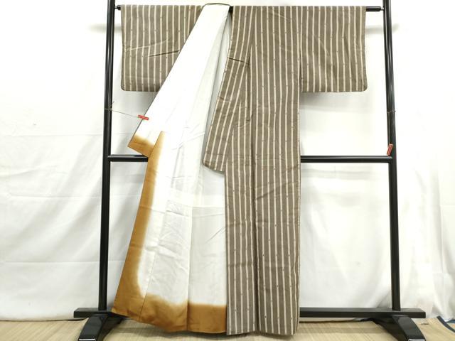 平和屋着物■上質な紬 間道 正絹 逸品 DABI1652qa