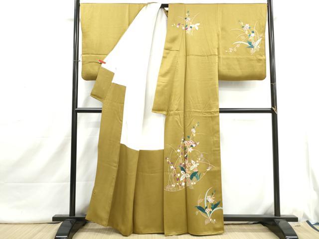 平和屋着物■訪問着 駒刺繍 枝花文 金彩 正絹 逸品 DABI1654qa