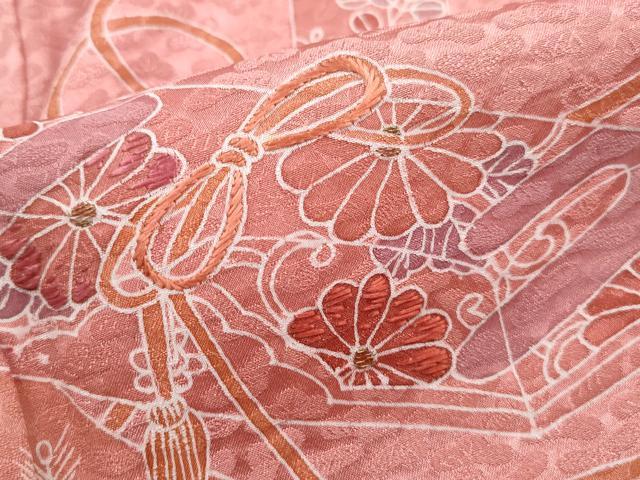 平和屋着物■訪問着 絞り 刺繍 花文箱文 正絹 逸品 DABI1661qa