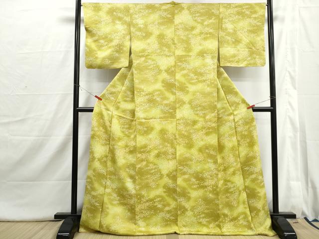 平和屋着物■上質な小紋 霞文 大小あられ 暈し染め ロング丈 正絹 逸品 DABI1669qa