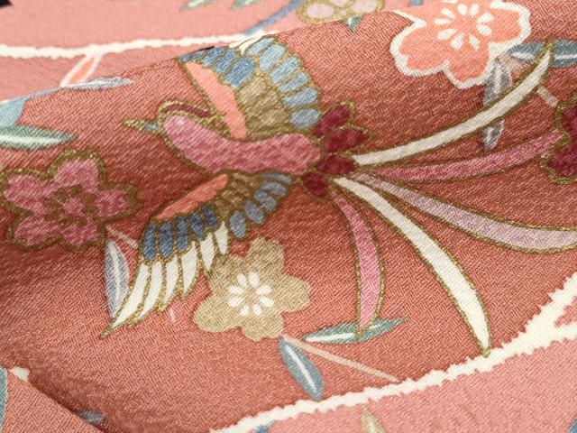 平和屋着物■上質な小紋 道長鳳凰文 金彩 正絹 逸品 DABI1671qa