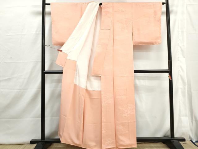 平和屋着物■上質な色無地 絵巻立波地紋 ときがら茶色 正絹 逸品 DABI1685qa
