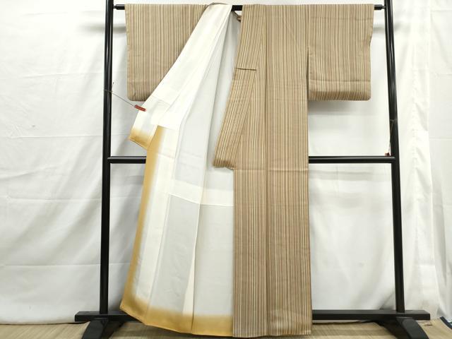 平和屋着物■上質な小紋 間道 正絹 逸品 DABI1702qa
