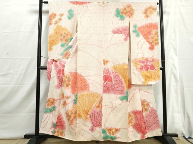 平和屋着物■豪華振袖 総絞り 扇面花文 正絹 逸品 DABI1708qa