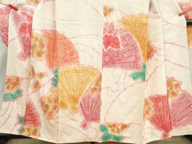 平和屋着物■豪華振袖 総絞り 扇面花文 正絹 逸品 DABI1708qa