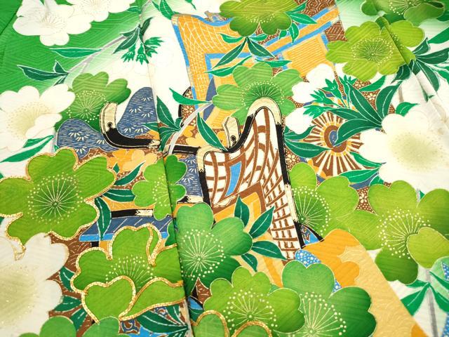 平和屋着物■豪華振袖 駒刺繍 御所車枝花文 暈し染め 金彩 正絹 逸品 DABI1709qa