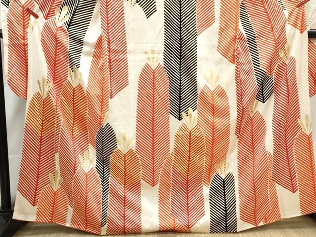 平和屋着物■豪華振袖 駒刺繍 若松葉文 金彩 正絹 逸品 DABI1710qa