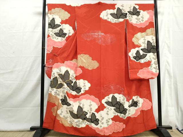 平和屋着物■豪華振袖 駒刺繍 絞り 雲取り花蝶文 金銀彩 正絹 逸品 DABI1716qa