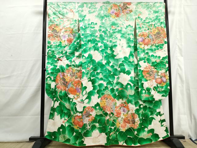 平和屋着物■豪華振袖 駒刺繍 花尽くし 乱菊 金彩 正絹 逸品 DABI1719qa
