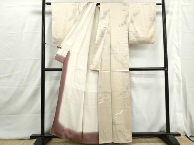 平和屋着物■上質な小紋 霞飛鳥文 暈し染め 金銀彩 正絹 逸品 DABI1724qa