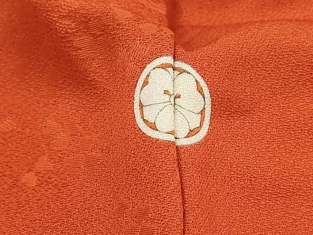 平和屋着物■上質な色無地 舞草花地紋 樺色 正絹 逸品 DABI1730qa