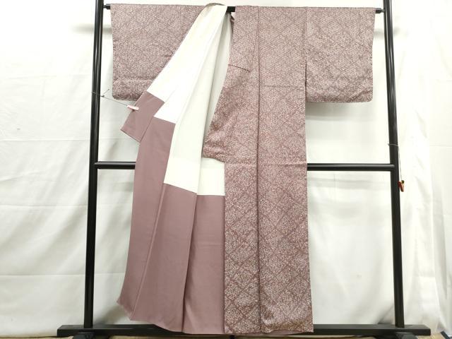 平和屋着物■上質な小紋 絞り 草花文 正絹 逸品 DABI1741qa