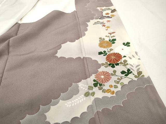 平和屋着物■豪華色留袖 駒刺繍 孔雀花文 暈し染め 金彩 正絹 逸品 DABI1743qa