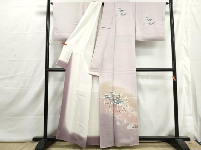 平和屋着物■訪問着 風景草花文 暈し染め 正絹 逸品 DABI1744qa