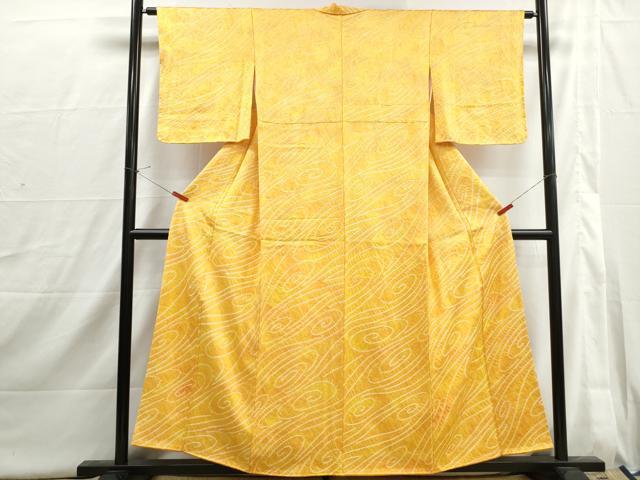 平和屋着物■上質な小紋 絞り 流水文 暈し染め 正絹 逸品 DABI1747qa