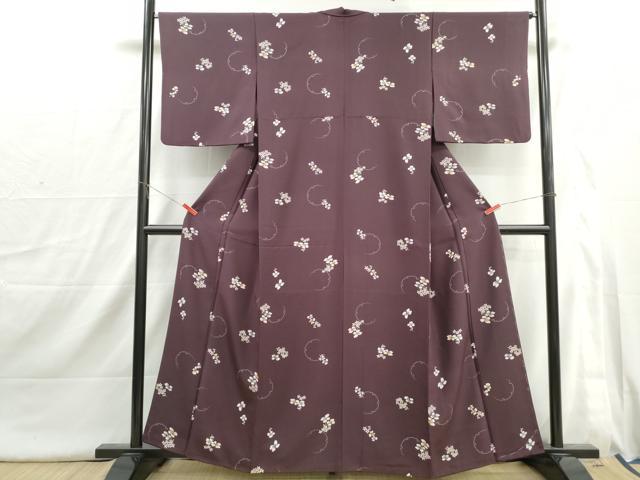 平和屋着物■上質な小紋 雪輪花文 胴抜き仕立て 正絹 逸品 DABI1760qa