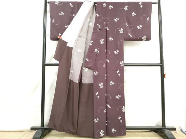 平和屋着物■上質な小紋 雪輪花文 胴抜き仕立て 正絹 逸品 DABI1760qa