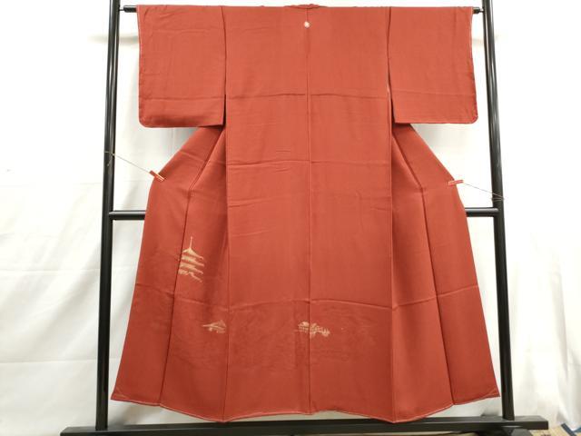 平和屋着物■豪華色留袖 寿光織 風景樹林文 金糸 正絹 逸品 DABI1763qa