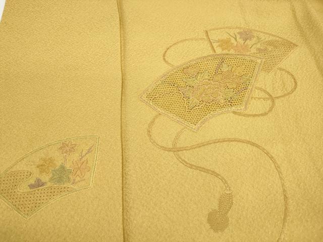 平和屋着物■中国三大刺繍 スワトウ刺繍 汕頭刺繍 色留訪問着 地紙花文 正絹 逸品 DABI1765qa
