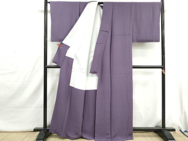 平和屋着物■上質な色無地 鳩羽色 正絹 逸品 DABI1766qa