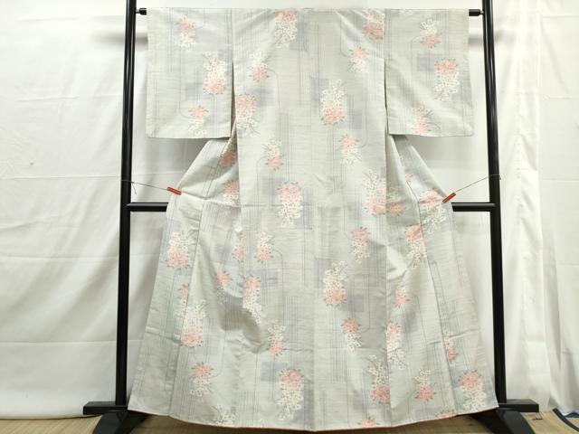 平和屋着物■天山紬 草花文 証紙付き 正絹 逸品 DABI1770qa