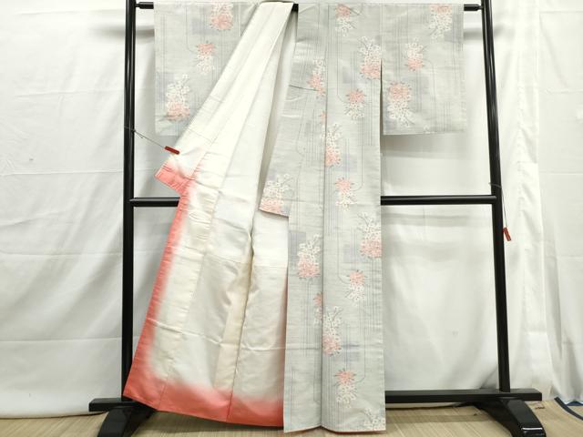 平和屋着物■天山紬 草花文 証紙付き 正絹 逸品 DABI1770qa